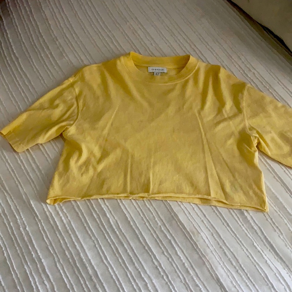 Top shop crop top in yellow